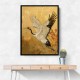Japanese Crane In Flight Japandi Style Wall Art