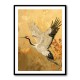 Japanese Crane In Flight Japandi Style Wall Art