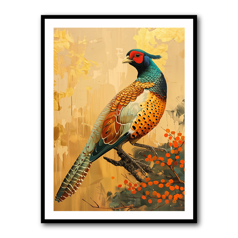 Japanese Green Pheasant 4 Japandi Style Wall Art
