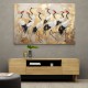 Flock of Cranes in a Japandi Style 1 Wall Art