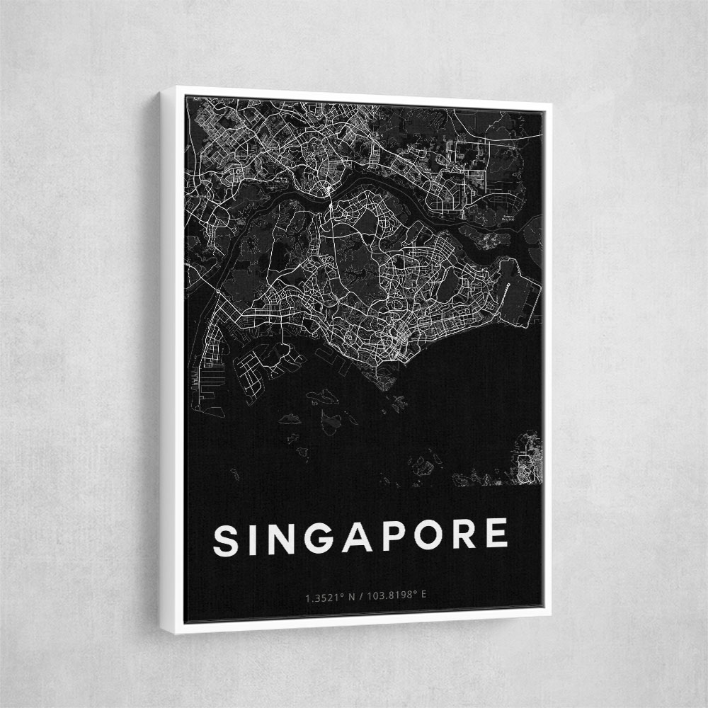 Singapore City Map - Black