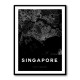 Singapore City Map - Black