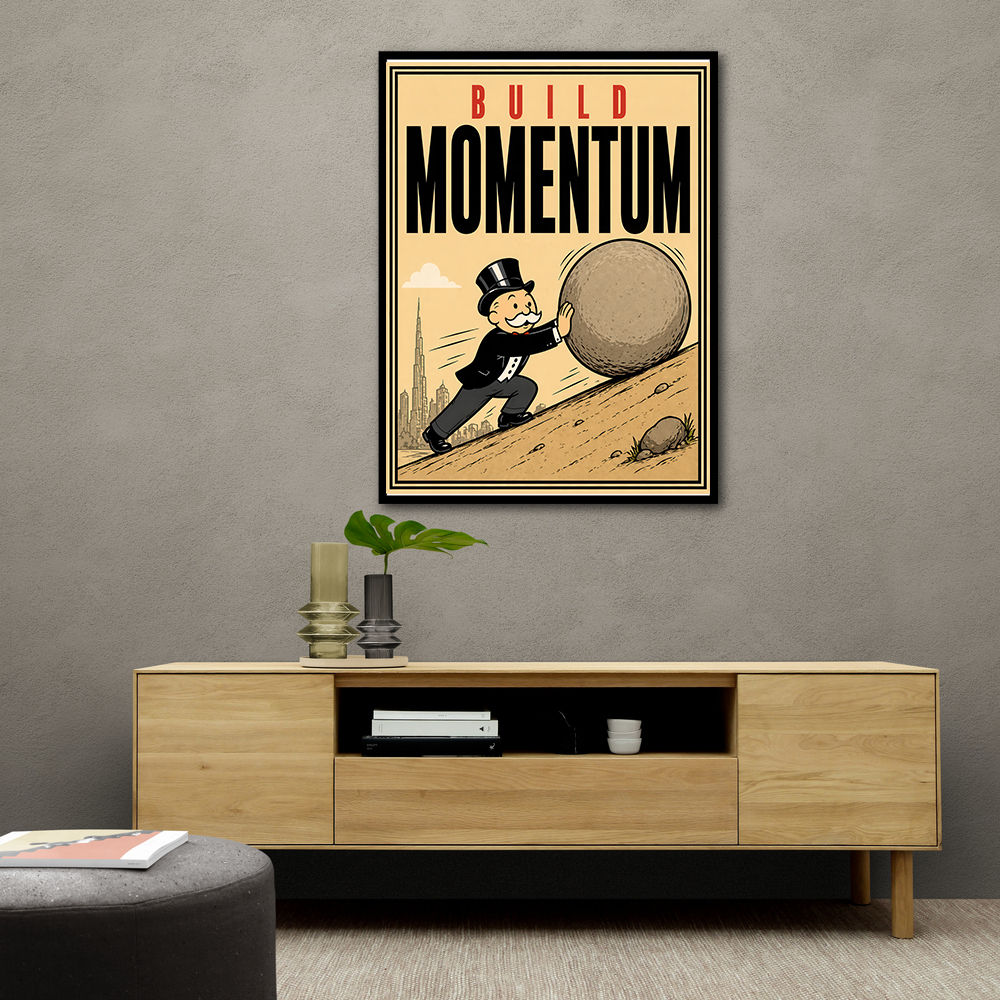 Build Momentum – Hard Work & Progress Wall Art
