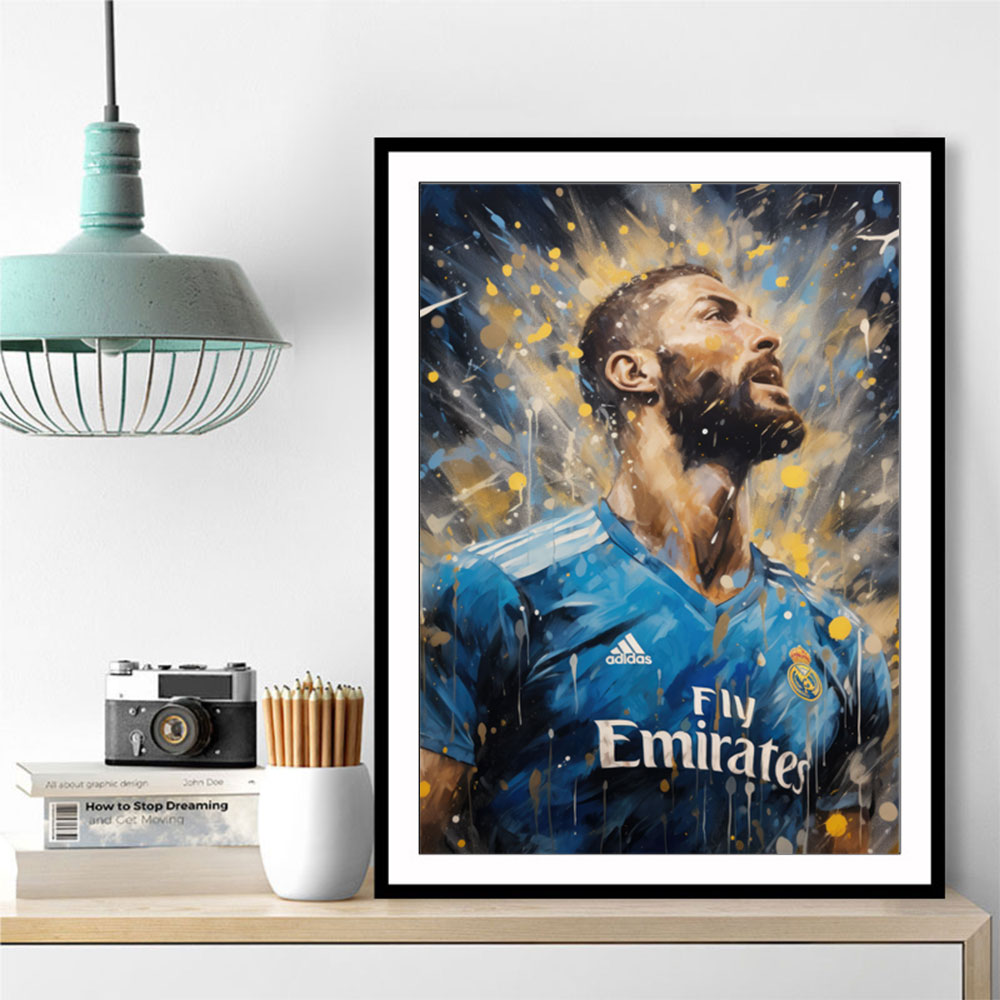 Karim Benzema Abstract Portrait 2 Wall Art