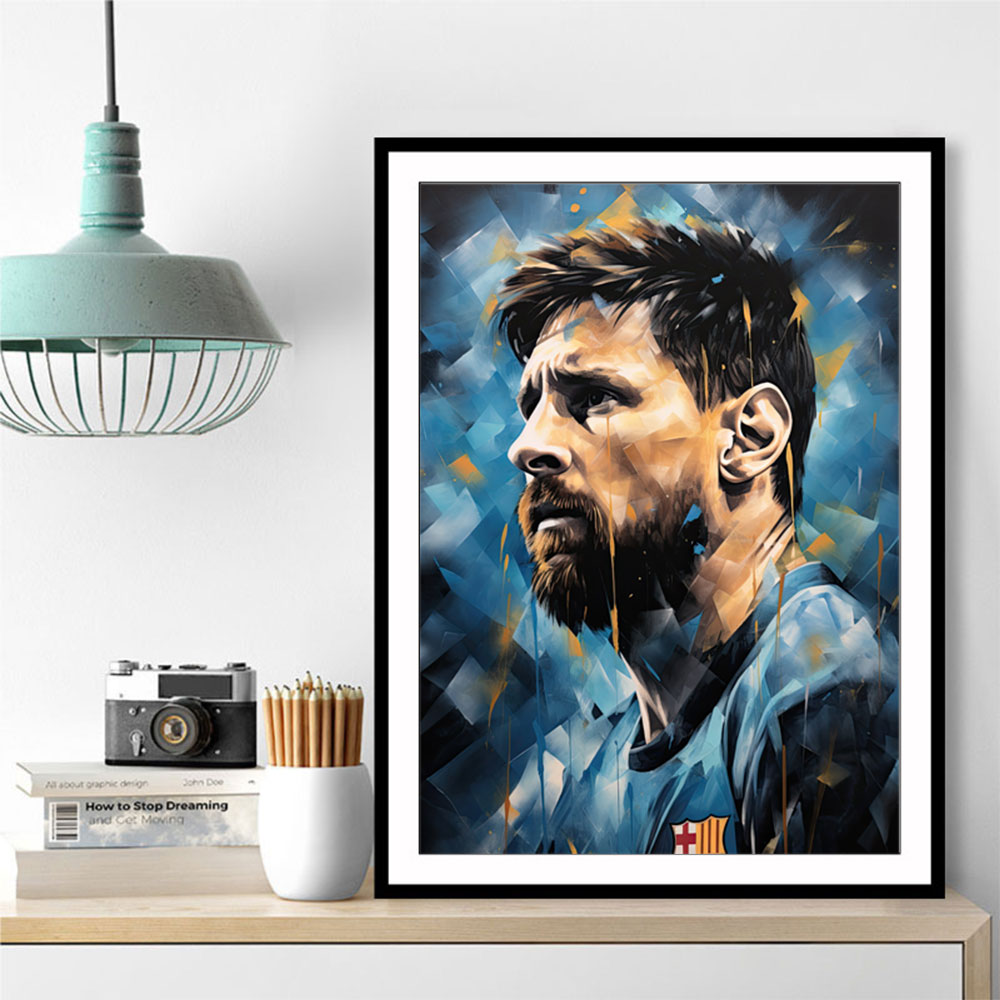 Messi Abstract Portrait Wall Art