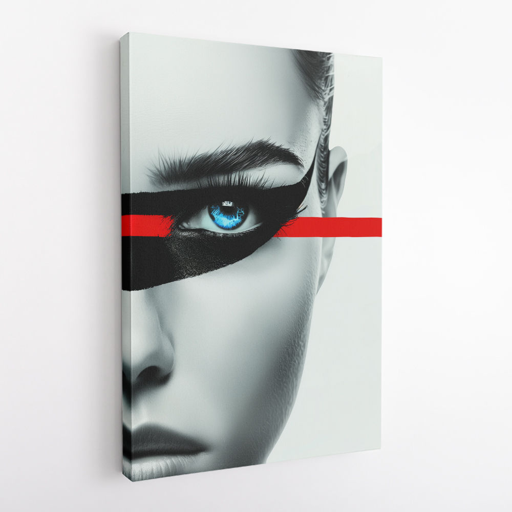 Face Striped - Red & Black