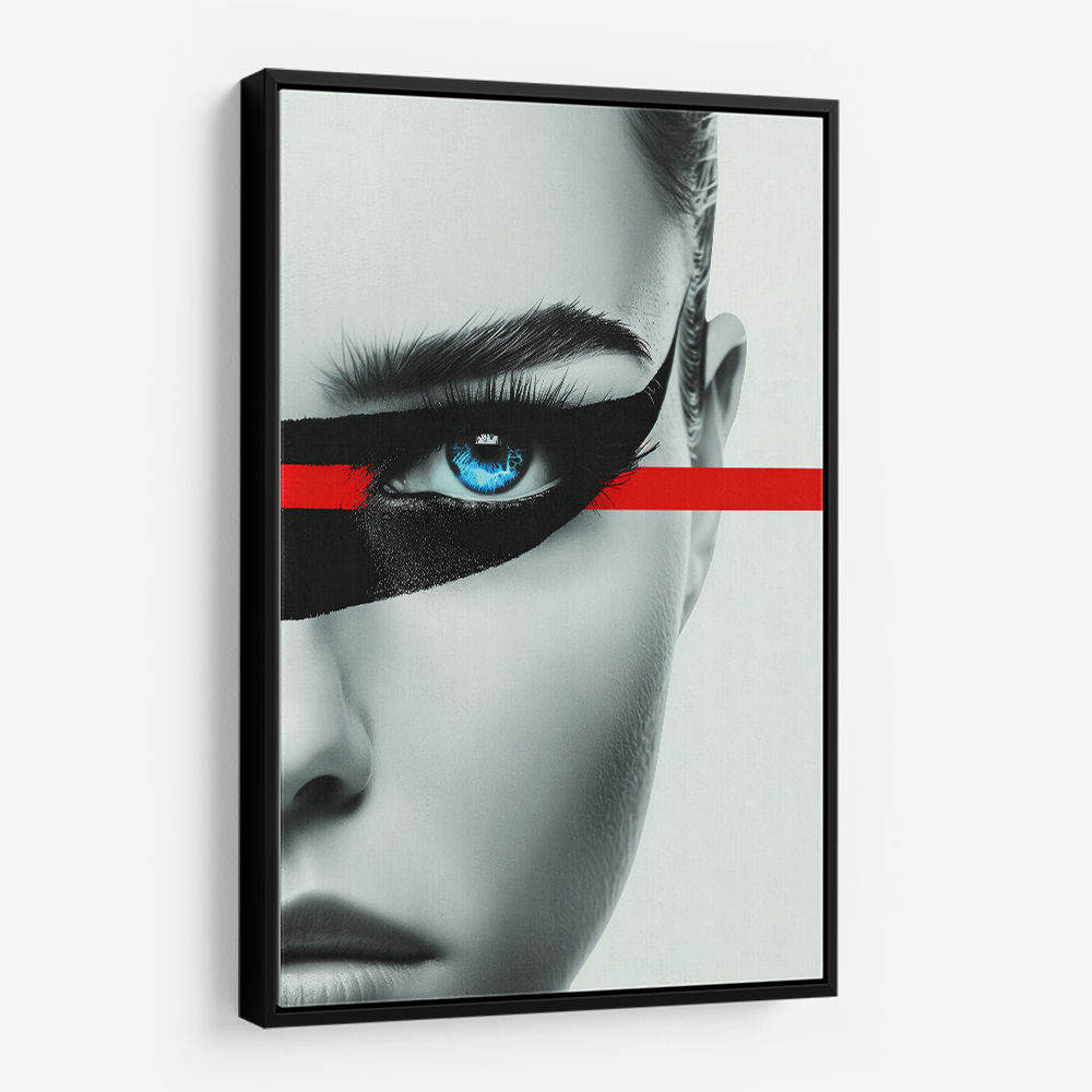 Face Striped - Red & Black