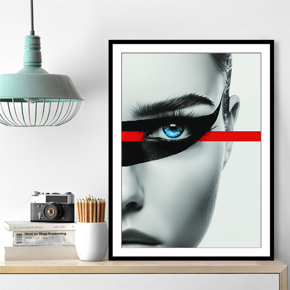 Face Striped - Red & Black