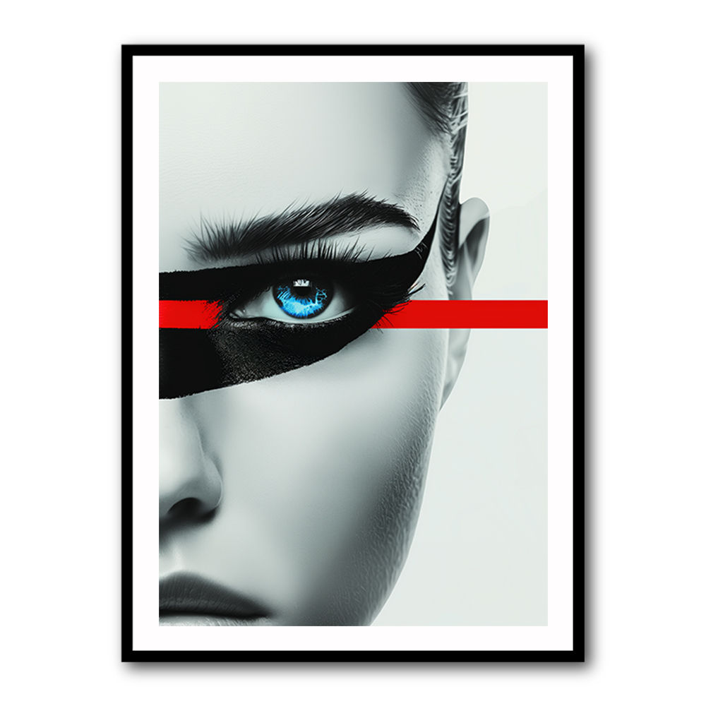 Face Striped - Red & Black