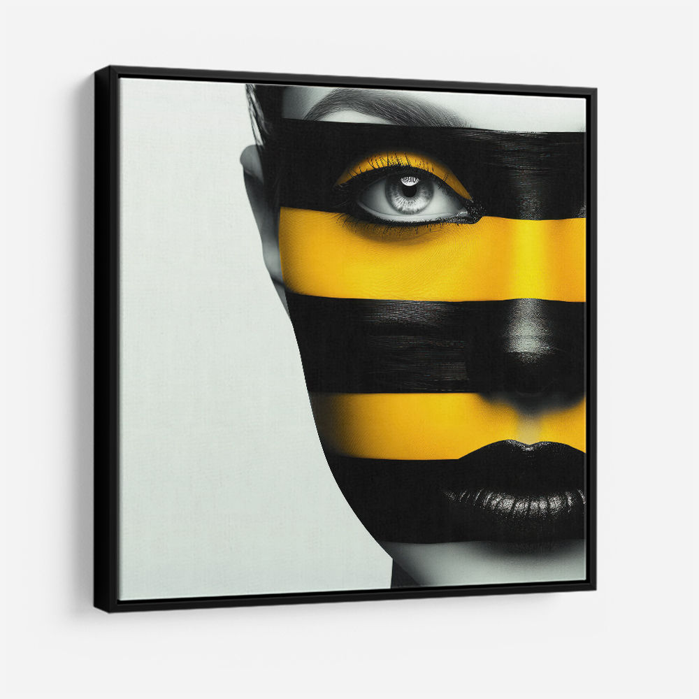 Face Striped - Yellow & Black 4