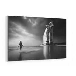Burj Al Arab Beach Black & White Wall Art