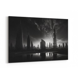 Burj Khalifa Dark Black & White Wall Art