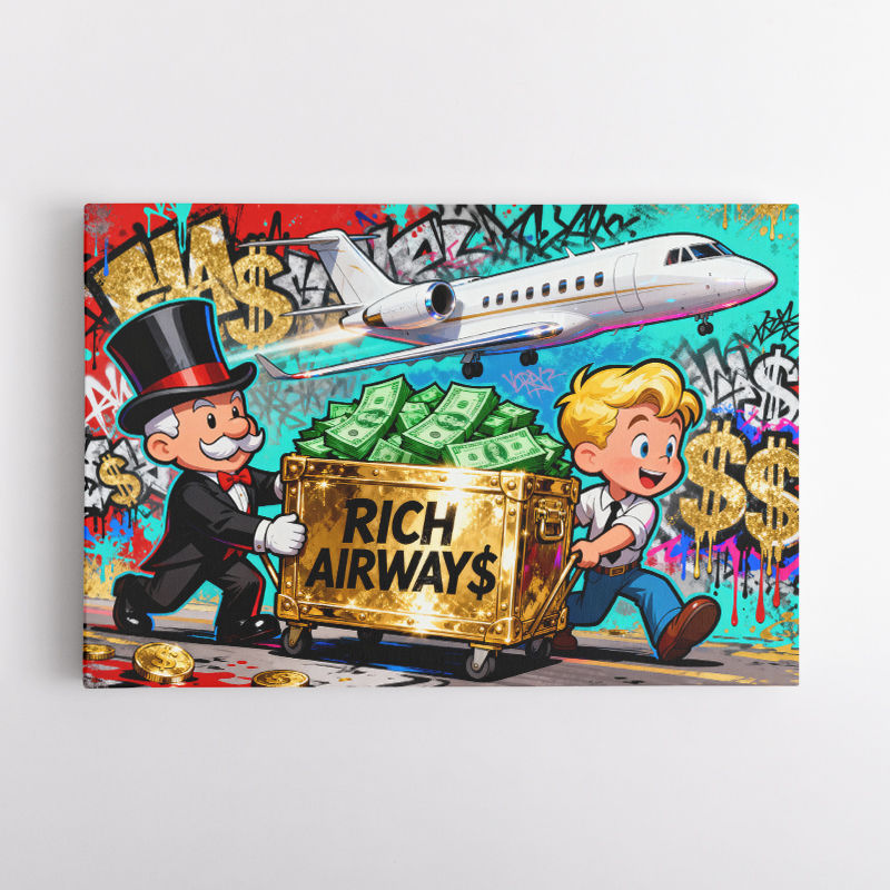 Rich Airways Golden  Wall Art