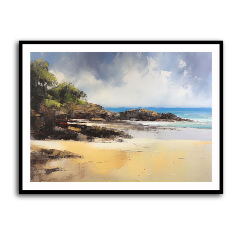 Beach Landscape In Acrylic Style