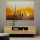 Dubai Skyline Golden Splatter Abstract