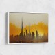 Dubai Skyline Golden Splatter Abstract