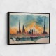 Dubai Skyline Watercolor Abstract