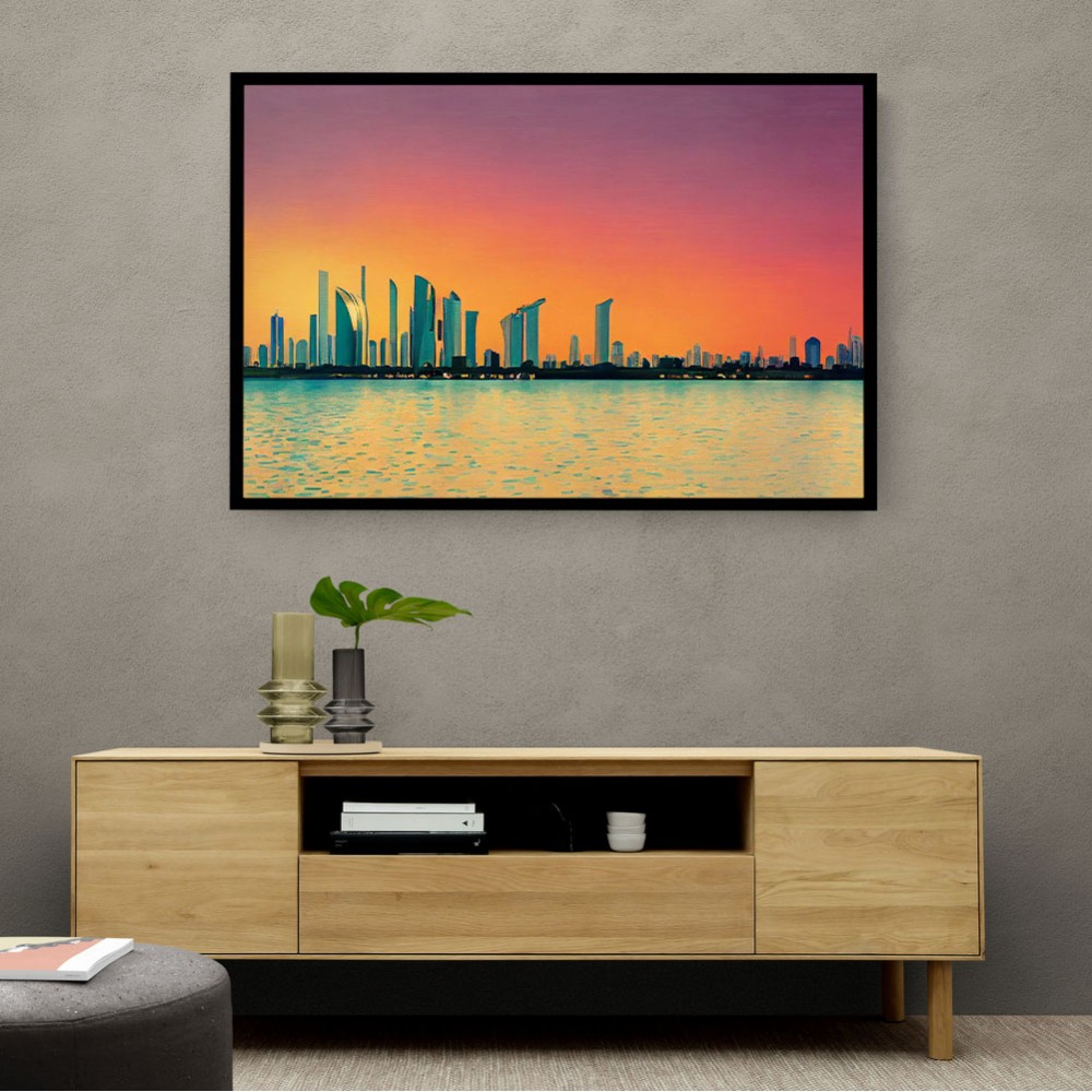 Abu Dhabi Skyline in a Hockney Style