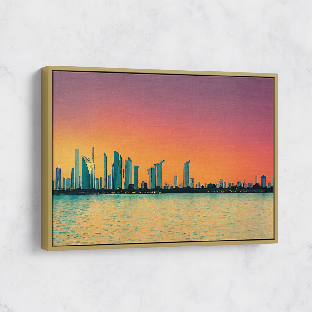 Abu Dhabi Skyline in a Hockney Style