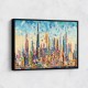 Abstract Skyline Of Dubai in a Hockney Style Wall Art