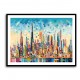 Abstract Skyline Of Dubai in a Hockney Style Wall Art