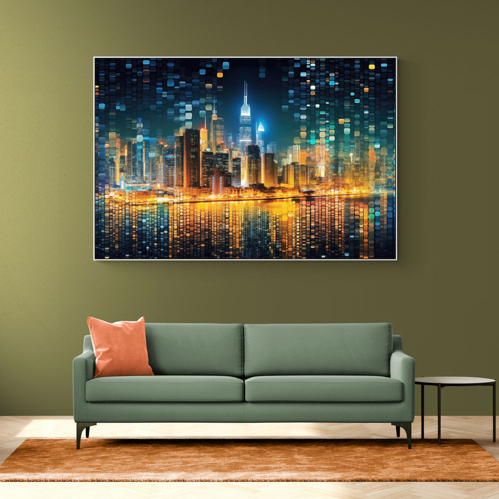 Night Lights Abstract Skyline Wall Art