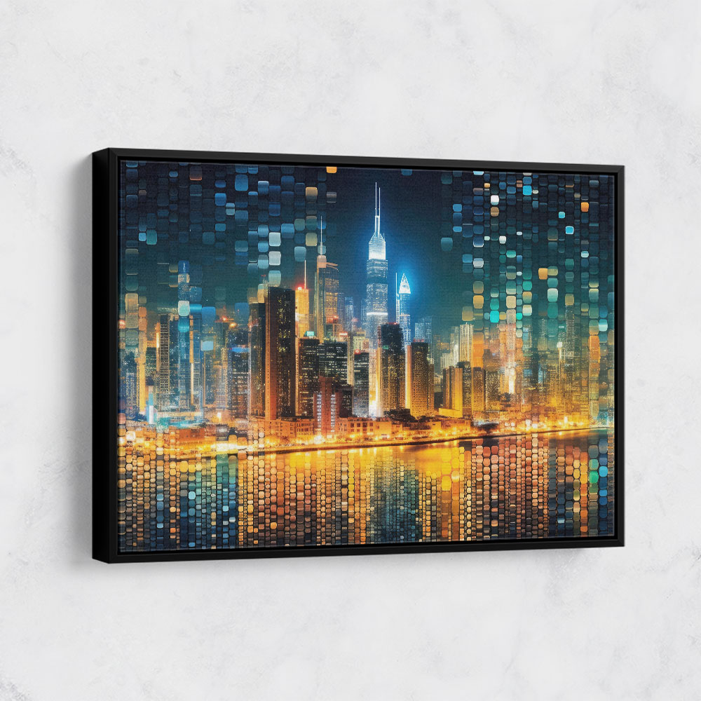 Night Lights Abstract Skyline Wall Art