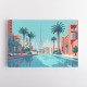 Downtown Dubai in a Hockney Style Wall Art