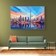 Burj Khalifa Dubai Skyline in a Hockney Style Wall Art