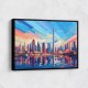 Burj Khalifa Dubai Skyline in a Hockney Style Wall Art