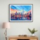 Burj Khalifa Dubai Skyline in a Hockney Style Wall Art