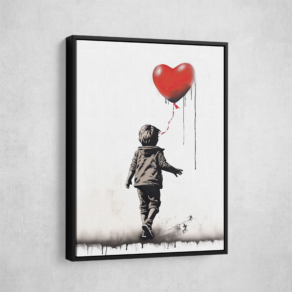 Boy With a Red Balloon Street Art