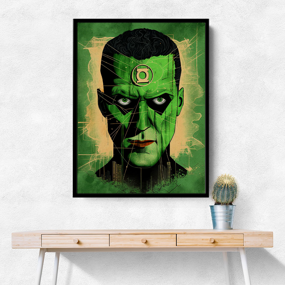 Green Lantern Grunge Pop 1 Wall Art