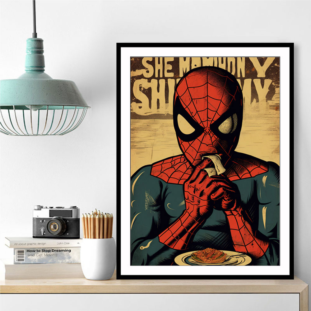 Spiderman Grunge Pop 1 Wall Art