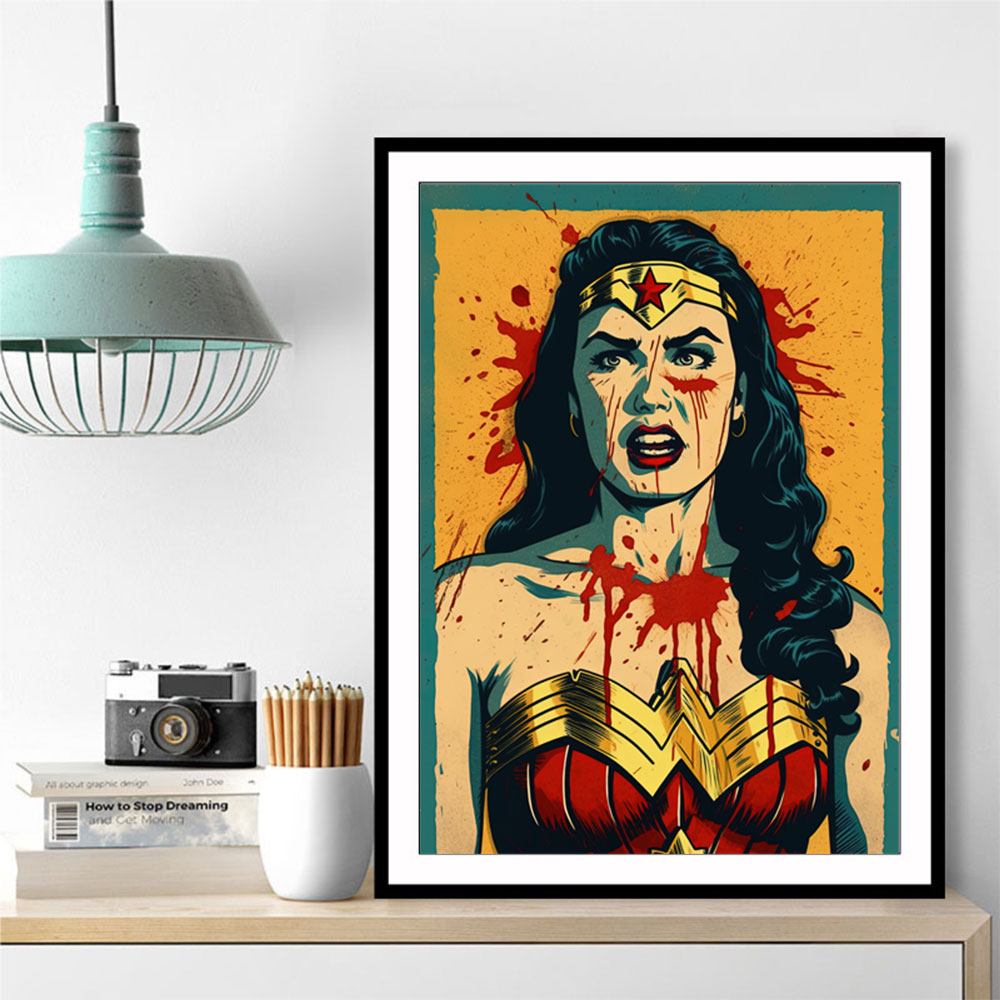 Wonder Women Grunge Pop 1 Wall Art