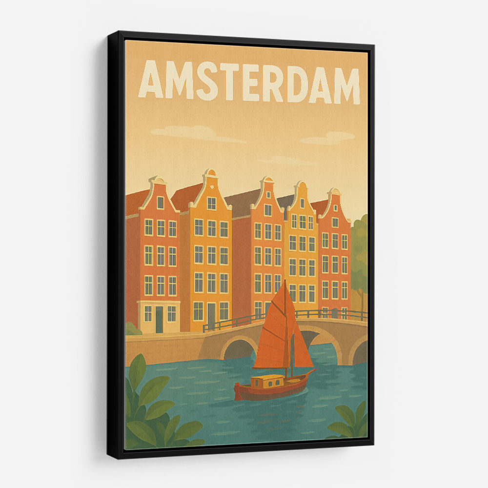 Amsterdam Travel Poster Wall Art 