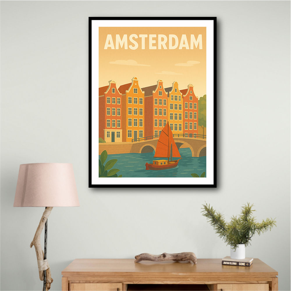 Amsterdam Travel Poster Wall Art 