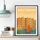 Amsterdam Travel Poster Wall Art 