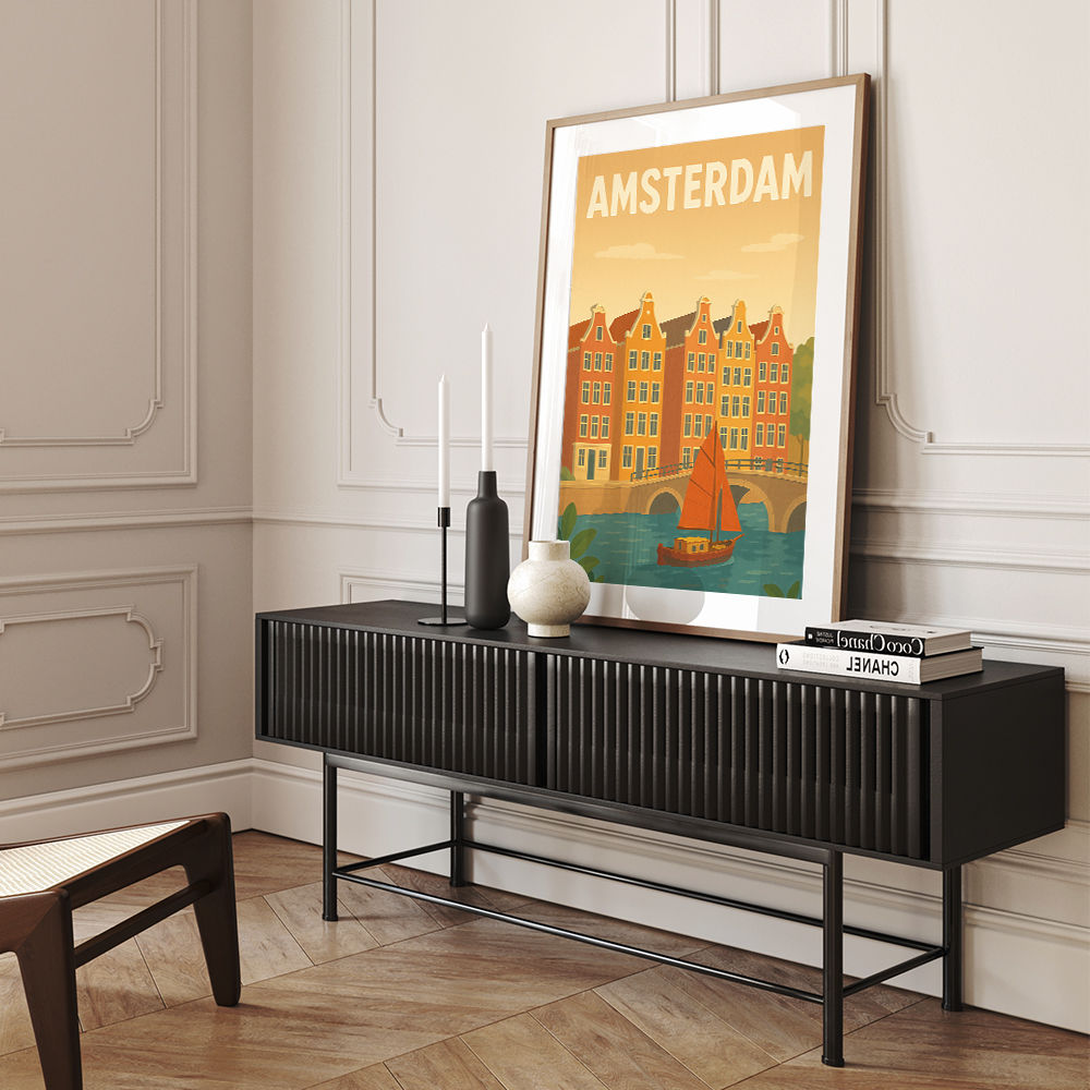 Amsterdam Travel Poster Wall Art 