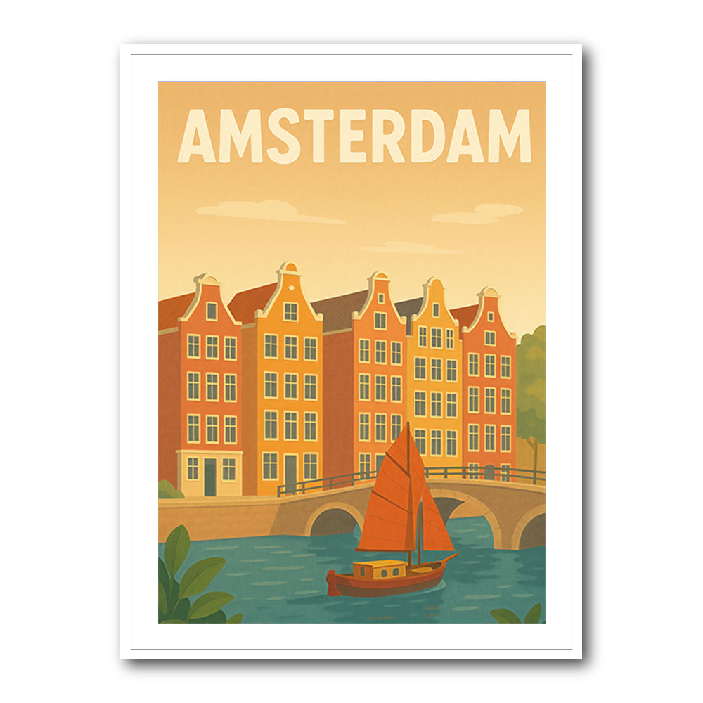 Amsterdam Travel Poster Wall Art 