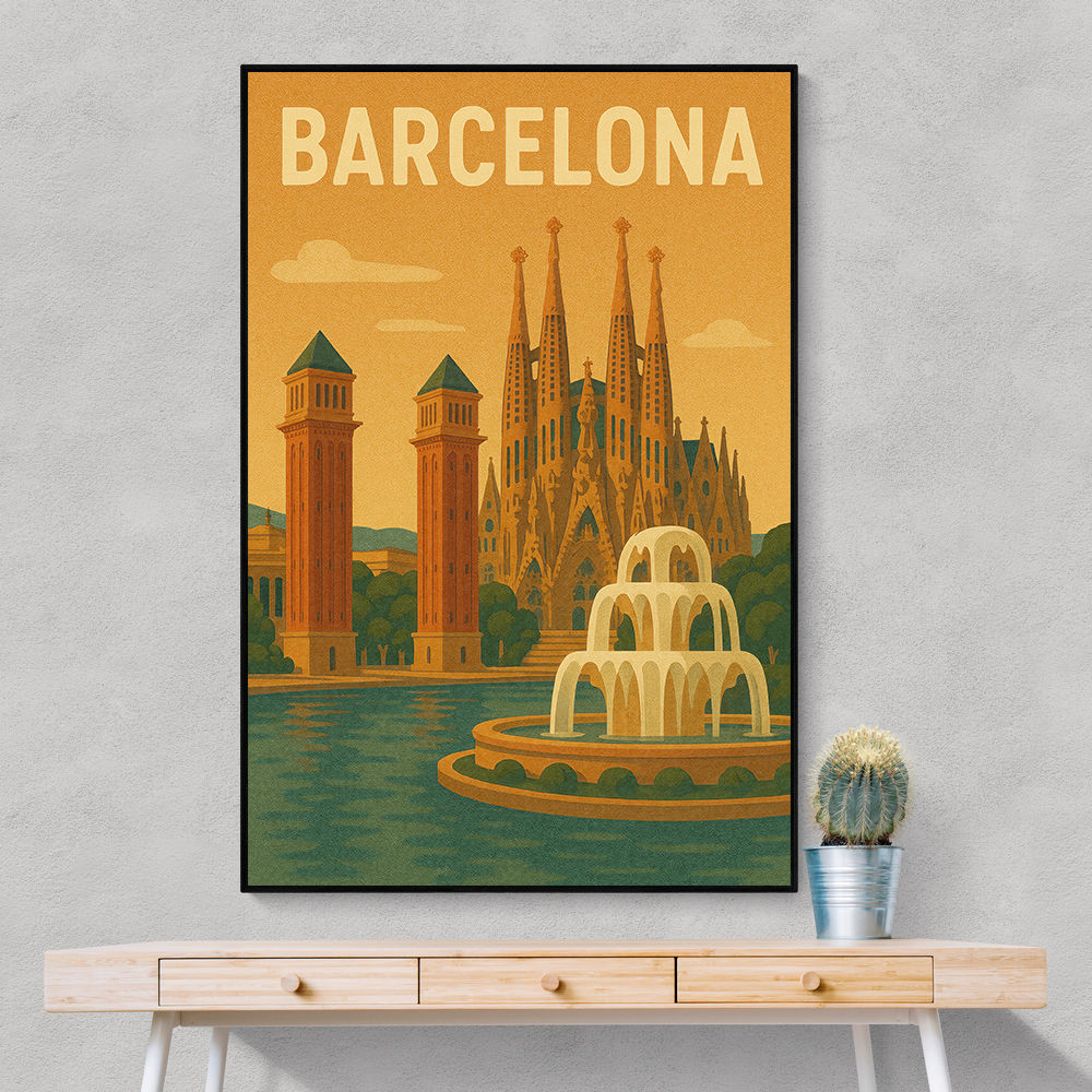Barcelona Travel Poster Wall Art