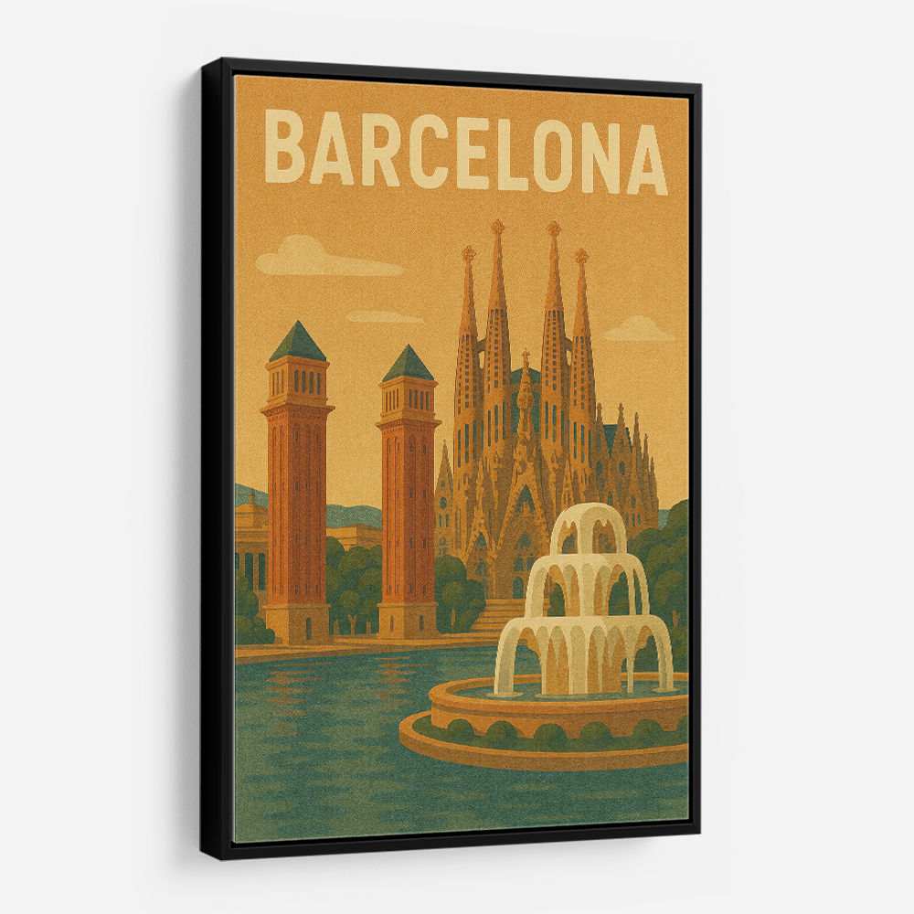 Barcelona Travel Poster Wall Art