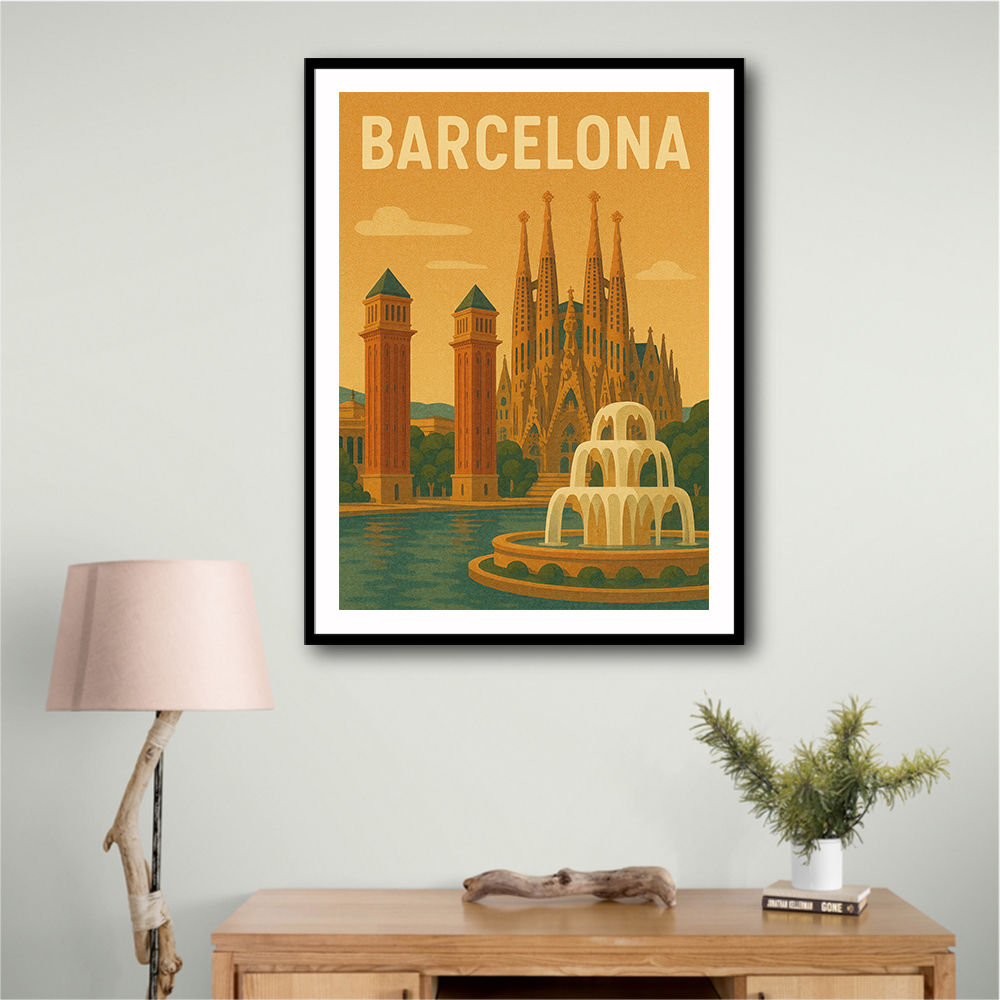 Barcelona Travel Poster Wall Art
