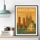 Barcelona Travel Poster Wall Art