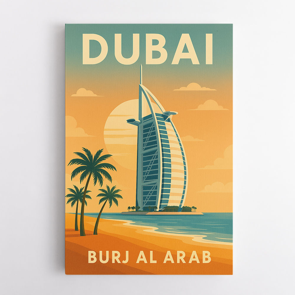 Burj Al Arab Dubai Travel Poster Wall Art