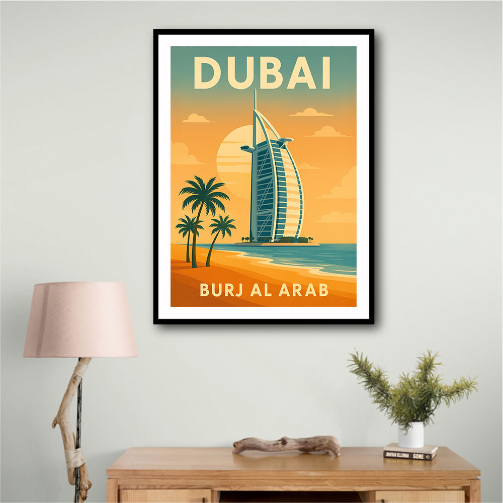 Burj Al Arab Dubai Travel Poster Wall Art