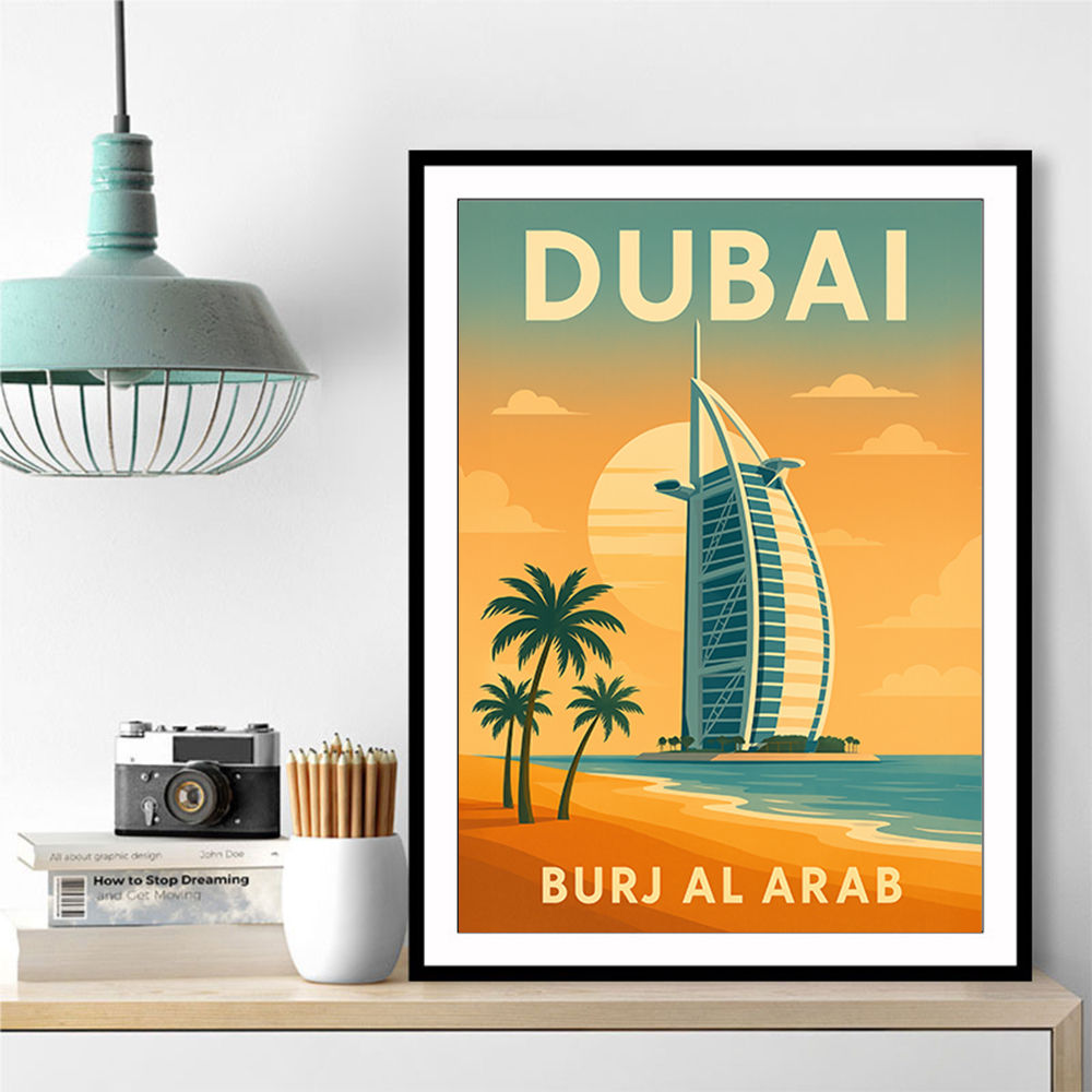 Burj Al Arab Dubai Travel Poster Wall Art