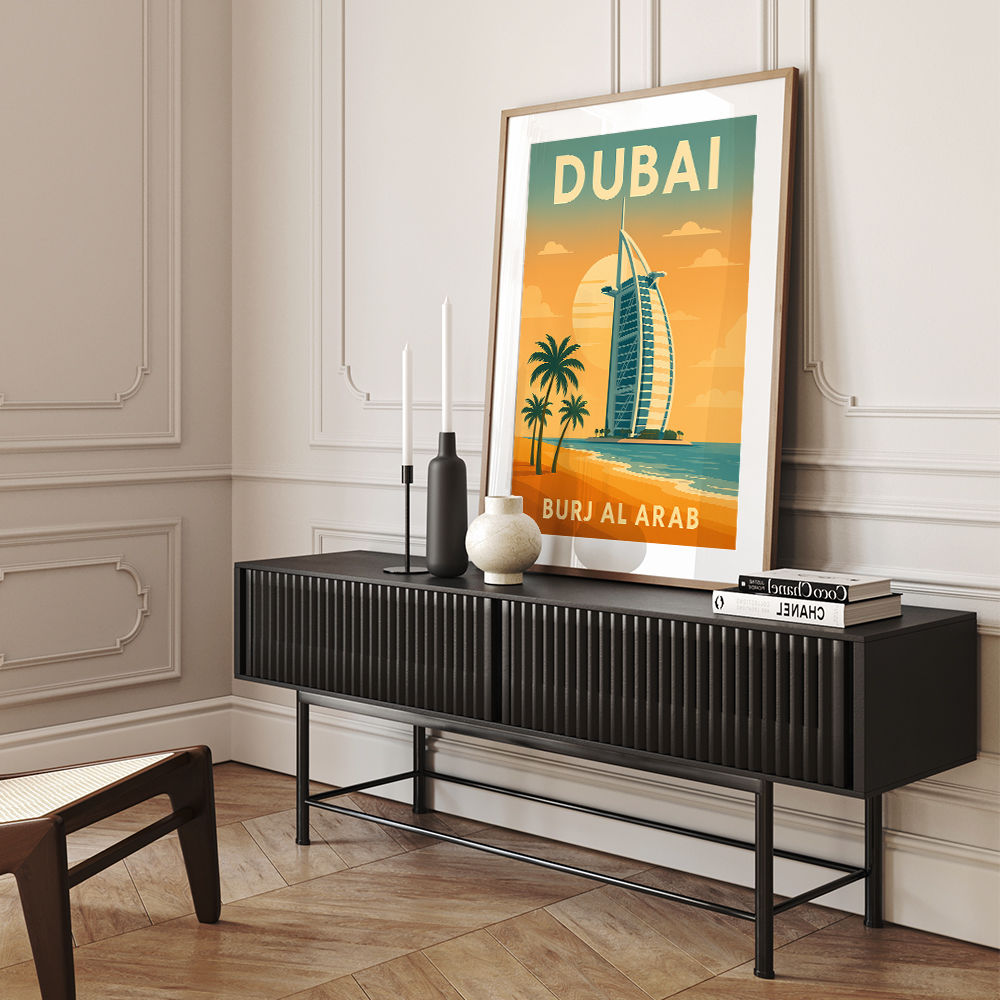 Burj Al Arab Dubai Travel Poster Wall Art