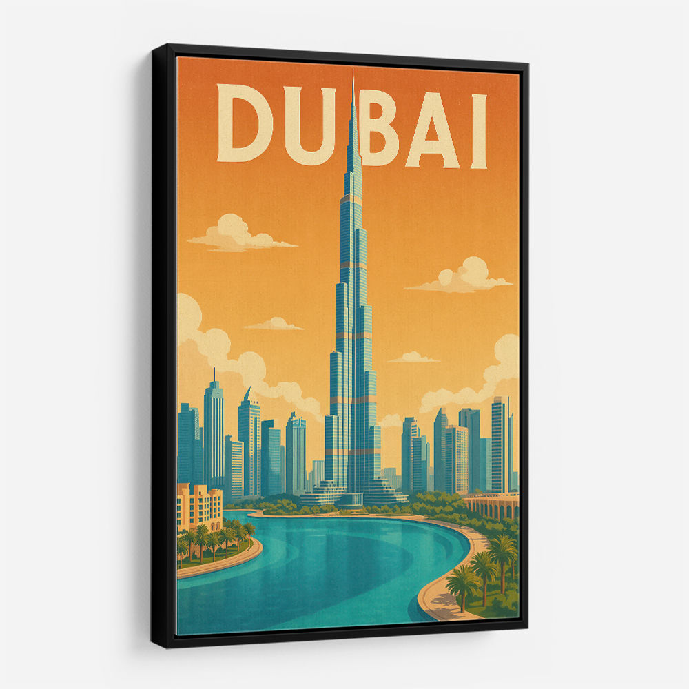Burj Khalifa Dubai Travel Poster Wall Art