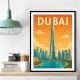 Burj Khalifa Dubai Travel Poster Wall Art